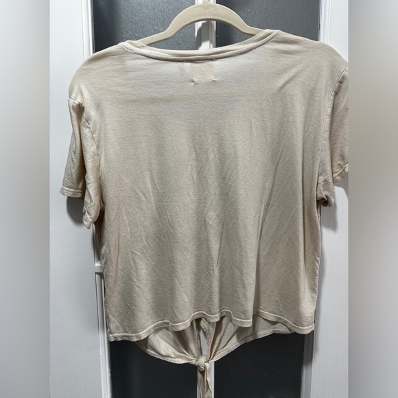 LA VI Cream Front Tie Crop Top - Picture 5 of 6